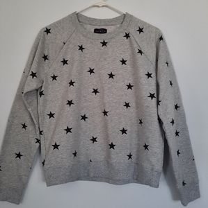 Lucky Brand Sz M/M Women's Star Sweatshirt Pullover Gray and Black.